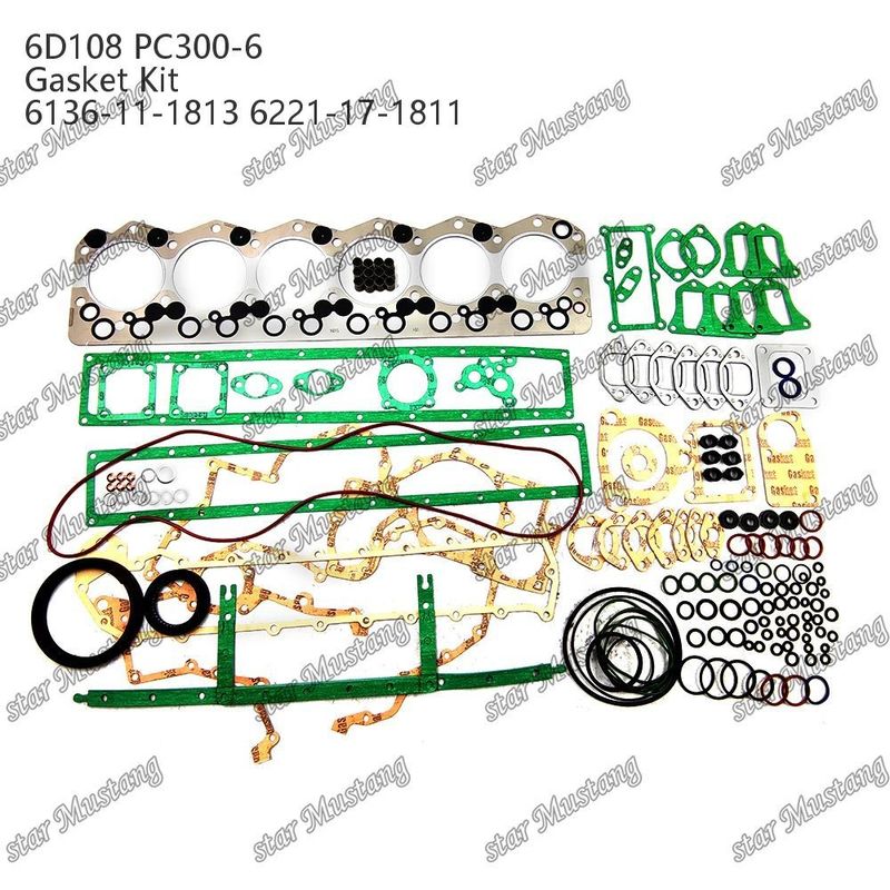 Полный комплект уплотнителей 6D108 PC300-6 6136-11-1813 6221-17-1811 Комплект уплотнителей для ремонтных частей дизельных двигателей Komatsu