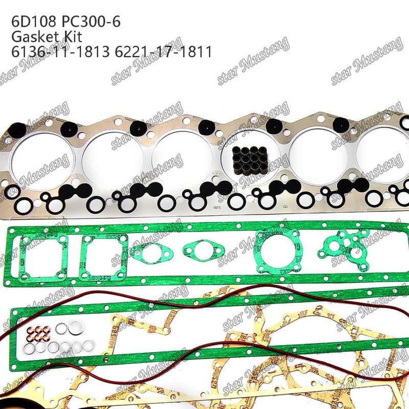 Полный комплект уплотнителей 6D108 PC300-6 6136-11-1813 6221-17-1811 Комплект уплотнителей для ремонтных частей дизельных двигателей Komatsu