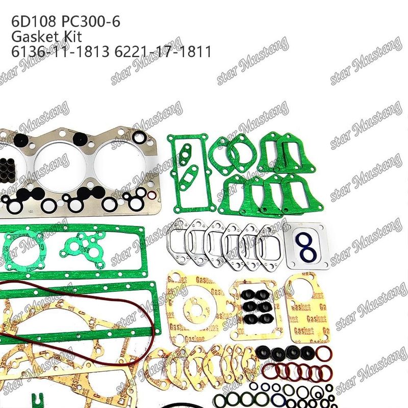 Полный комплект уплотнителей 6D108 PC300-6 6136-11-1813 6221-17-1811 Комплект уплотнителей для ремонтных частей дизельных двигателей Komatsu
