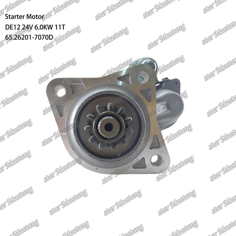 DE12 Двигатель стартера 24В 6.0КВ 11T 65.26201-7070D Для DOOSAN DAEWOO запасные части двигателя