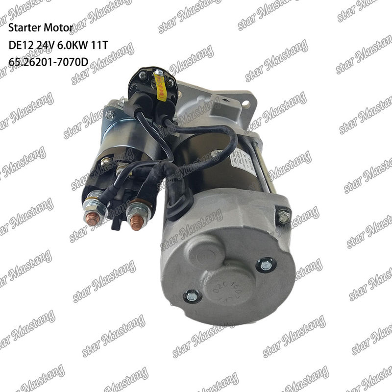 DE12 Двигатель стартера 24В 6.0КВ 11T 65.26201-7070D Для DOOSAN DAEWOO запасные части двигателя