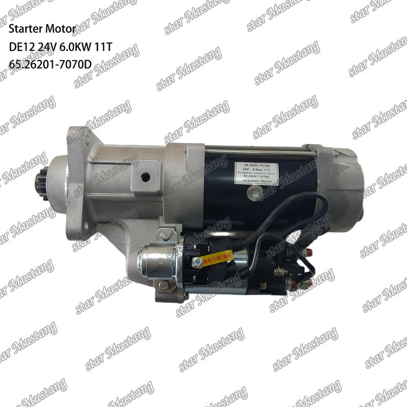 DE12 Двигатель стартера 24В 6.0КВ 11T 65.26201-7070D Для DOOSAN DAEWOO запасные части двигателя
