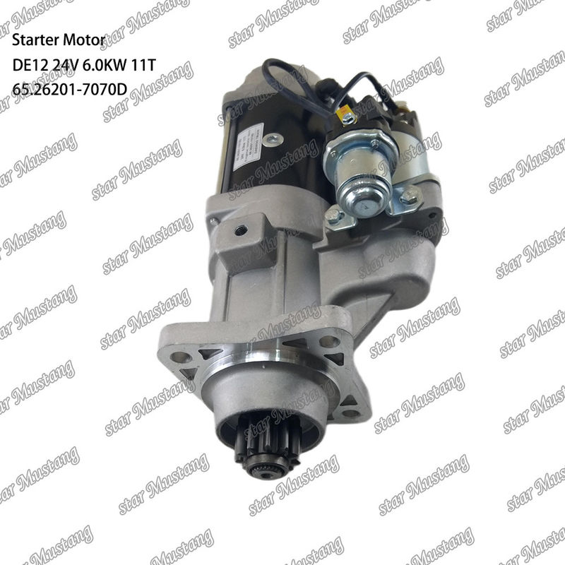 DE12 Двигатель стартера 24В 6.0КВ 11T 65.26201-7070D Для DOOSAN DAEWOO запасные части двигателя